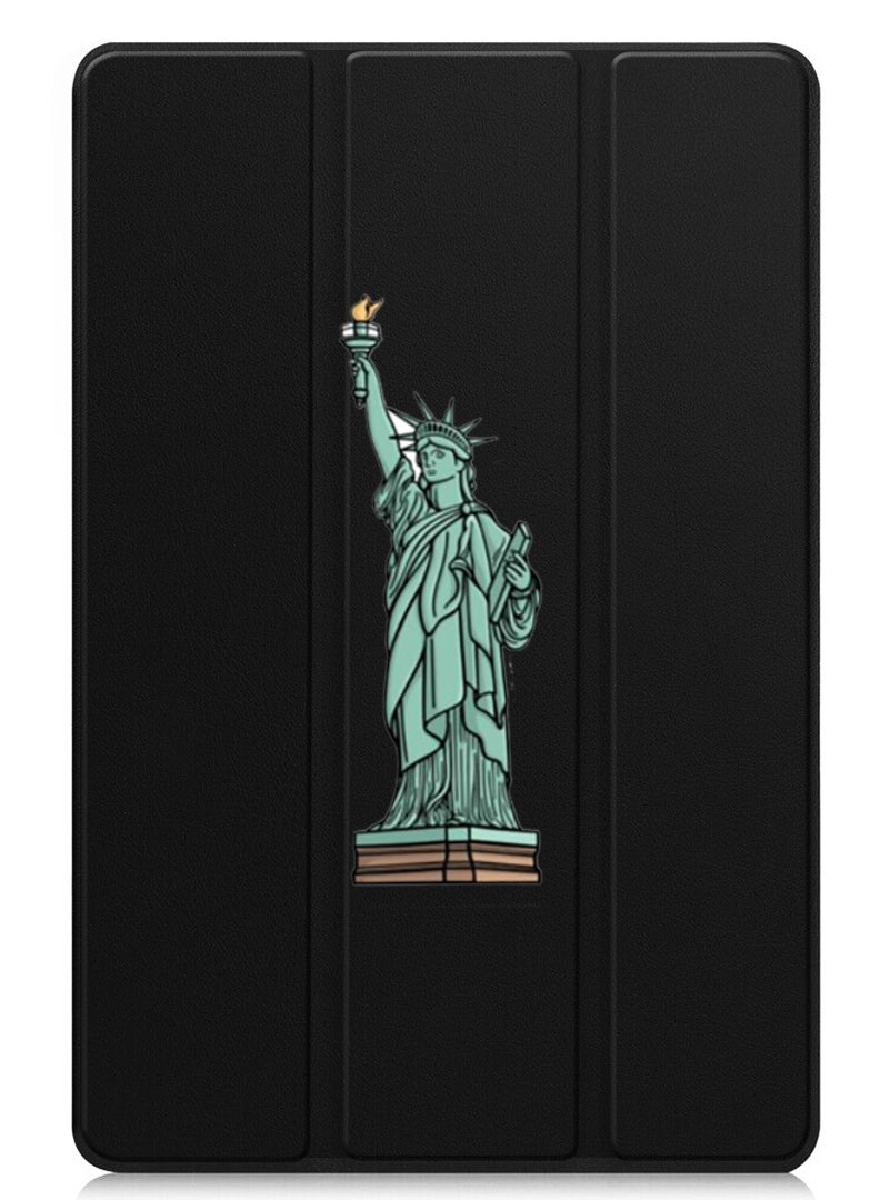 Theodor Protective Flip Case For Apple iPad Pro 11 (2024) With Trifold Stand Auto Wake Sleep Shockproof Cover Statue of liberty - Image 1