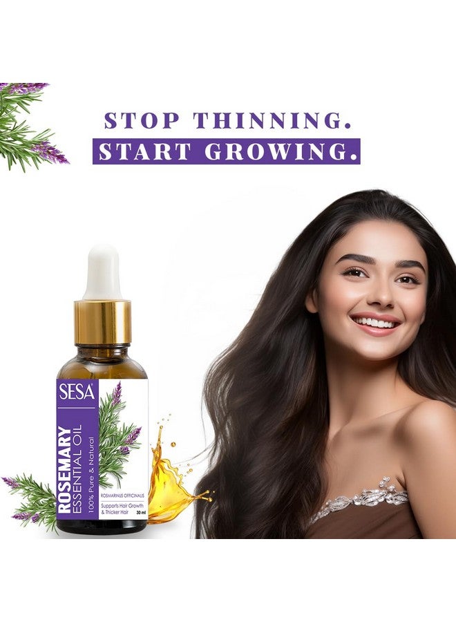 Sesa Rosemary Essential Oil For Hair Growth Nourishes Skin Hair Fall Control Oil For Women And Men 100% Pure & Natural Rosemary Oil, 30 Ml - Image 3