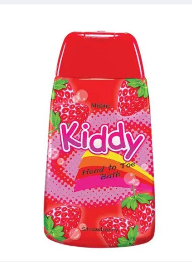 Kiddy Strawberry Flavored Baby Wash for Body and Hair 200ml - Image 1