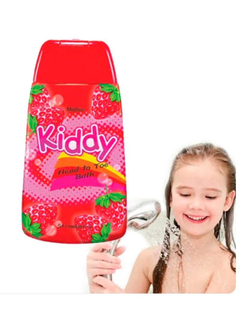 Kiddy Strawberry Flavored Baby Wash for Body and Hair 200ml - Image 2