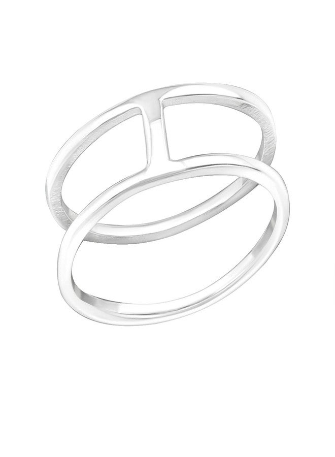ICYROSE 925 Sterling Silver Double Rings Above Knuckle Ring Mid Finger Top Stacking summer women's (20736) - Image 1