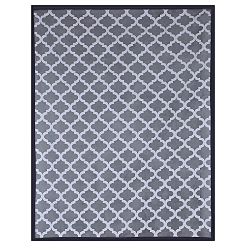 Texstylers Grey Pure Cotton Abstract Pattern Jaipuri 4 Seater Center Table Cloth CoverColor 03Rectangular - Image 3