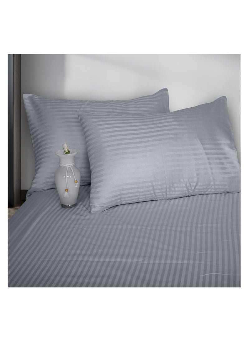 Family Bed Flat Bed sheet Set striped 4 pieces size 240 x 250 cm Model 016 from Family Bed  - Image 1