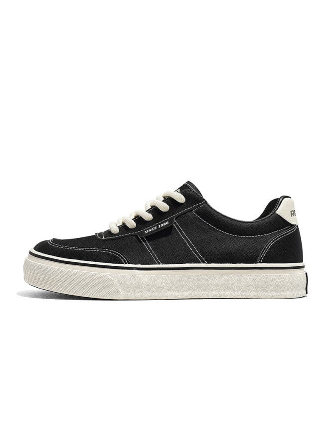 Humanity Renben Spring Autumn Vintage Canvas Shoes Men's Classic Casual Sneakers Korean Style Black Size 40 - Image 1