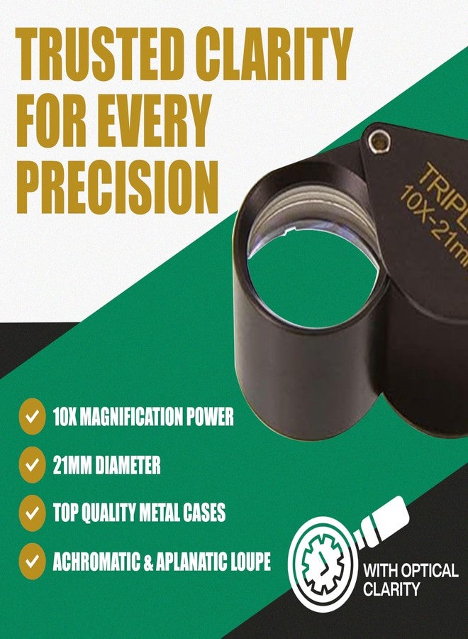 Ade Advanced Optics 10x21TB-A Triplet Professional Loupes - Jewelers Loupe for Jewelry, Coins, Gemstones, Trichomes, Geology, Diamond Inspection, Pocket Magnifier Tool for Watch, Plants, Slides - Image 5