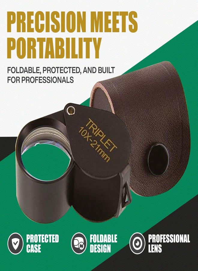 Ade Advanced Optics 10x21TB-A Triplet Professional Loupes - Jewelers Loupe for Jewelry, Coins, Gemstones, Trichomes, Geology, Diamond Inspection, Pocket Magnifier Tool for Watch, Plants, Slides - Image 2