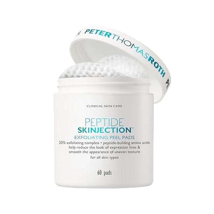 Peter Thomas Roth | Peptide Skinjection™ Exfoliating Peel Pads, For Smoothing Expression Lines & Emerging Wrinkles, Fragrance-Free, Alcohol-Free, For All Skin Types - Image 1