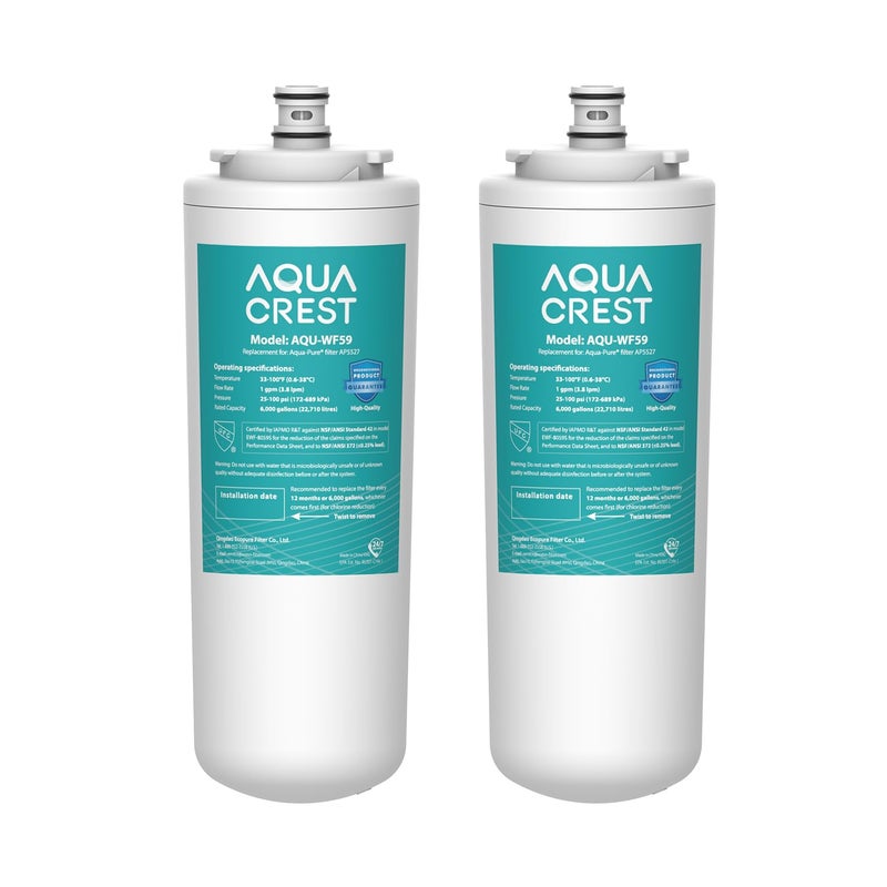 خرطوشة فلتر المياه AQUACREST AP5527 للترشيح العكسي قبل وبعد الاستبدال لنظام AquaPure AP5527 5598101 APRO5500 APRO5500 1 مجموعة نموذج NoWF59