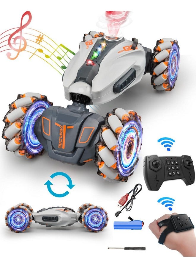 ماجيك واند سيارة ماجيك واند ريموت كنترول قابلة لإعادة الشحن بمقياس 1:12، تعمل بالتحكم عن بعد، تصميم عمود فقري مزدوج الجوانب، سيارة وحشية للانجراف على جميع التضاريس للأطفال 【رمادي】… - Image 1