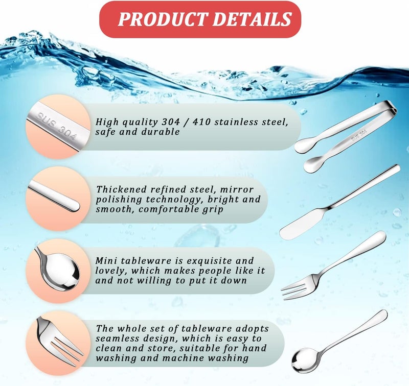 Mlurcu Charcuterie Boards Accessories 64Pcs Cheese Butter Spreader Knives Set Charcuterie Utensils Mini Serving Spoons and Forks Small Serving Tongs Sauce Cups Honey Dippers Toothpick Flags for Pastry Making - Image 3