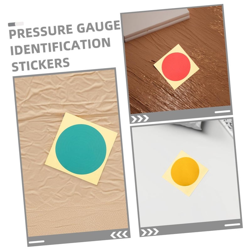 ملصقات تعريف مقياس الضغط 15 قطعة ملصقات أمان باللون الأحمر والأخضر والأصفر مقاس 5×5 سم - Image 4