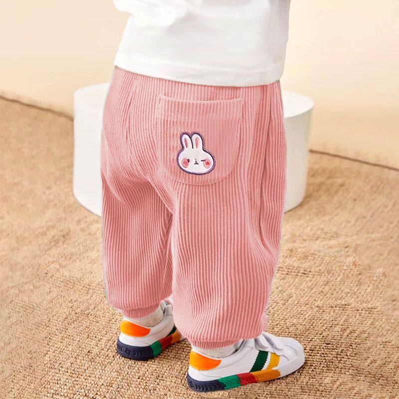 Girls' 2026 Spring/Autumn Casual Pants, Cartoon Print, Tapered Leg, Thermal Option - Image 2
