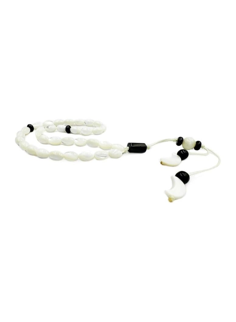 REBUY REBUY Natural Mother of Pearl Rice Beads Tasbih 33 beads (Beads Size 9x6 mm)  - Image 1