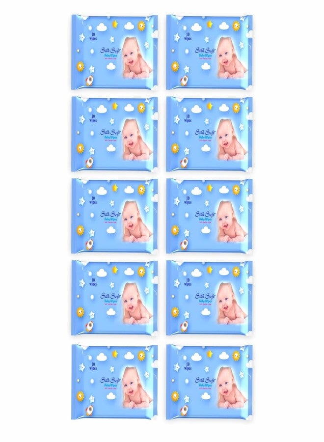 Silk Soft Baby Wet Wipes - 100 Wipes (10 x 10 Packs) | Fragrance-Free, Alcohol-Free & Hypoallergenic | Extra Thick, Moisturizing & Gentle on Sensitive Baby Skin - Image 1