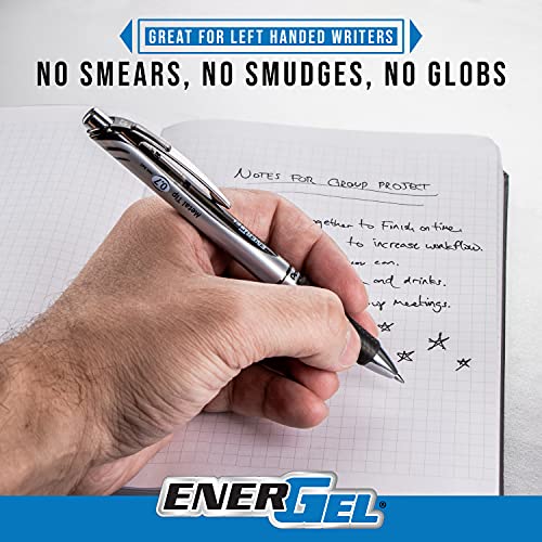 Pentel EnerGel RTX Retractable Liquid Gel Ink Pen, (0.7mm) Medium line, Coral Pink Ink, Box of 12 Pens (BL77-P3) - Image 5