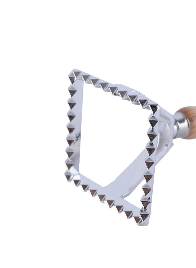 general Cookie Cutter, Square Shape 6.5 cm, Rust-Resistant Stainless Steel, Comfortable Wooden Handle, Precise Cutting – Silver × Wood - Image 3