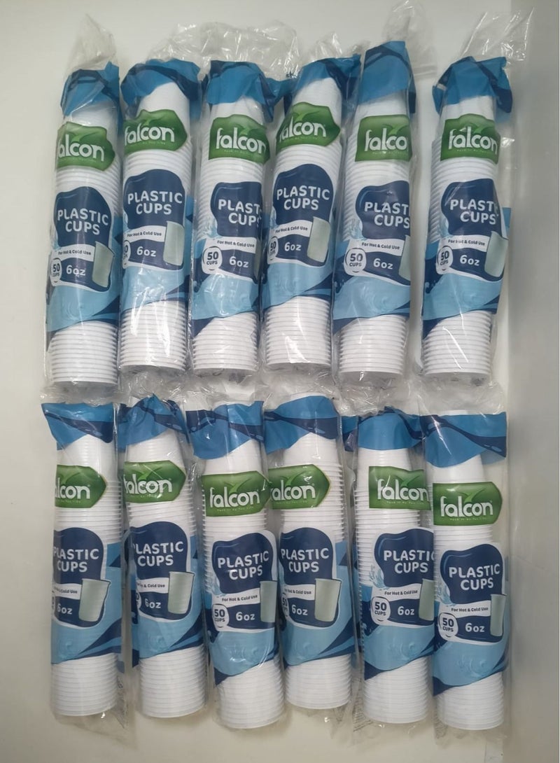 فالكون باك عبوة 12 × 50 (600 قطعة) صقر  أكواب بلاستيكية 6 أونصة - Image 1