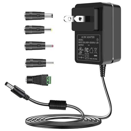 TKDY 24V 1.5A Power Supply Cord 36W AC DC Adapter, 100-240V to 24 Volt with 5 Interchangeable Tips, Compatible with LED Strip Lights, Light Diffuser, Speakers and More (Not for Charging) - Image 1