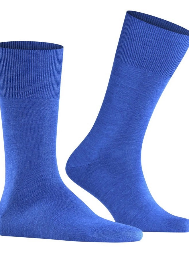 FALKE Men's Airport Socks Merino Wool Cotton Black Grey More Colours Thin Light Warm Plain Without Pattern For Summer Or Winter Dress Or Casual Looks 1 Pair, Blue (Sapphire 6055), 44-45 EU - Image 5