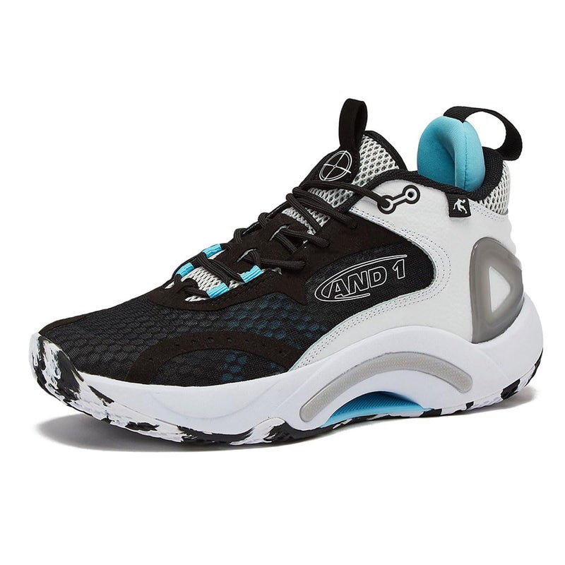 AND1 Scope Basketball Shoes for Women and Men High Top Mens Basketball Shoes Womens Basketball Sneakers BlackWhiteLight Blue 55 Medium