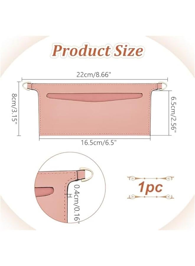 WADORN PU Leather Purse Insert Organizer Conversion, 3.14x 6.49 Inch Fiber Leather Bag Organizer Inserts with Alloy D Rings Rectangle Wallet Insert Organizer Inserts for Handbag Envelope Clutch, Pink - Image 2