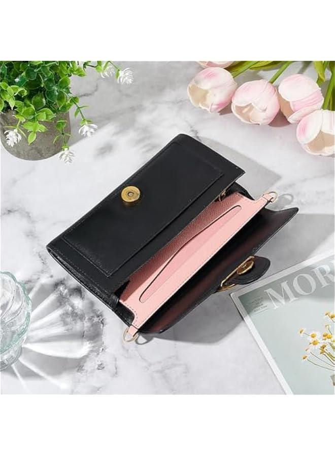 WADORN PU Leather Purse Insert Organizer Conversion, 3.14x 6.49 Inch Fiber Leather Bag Organizer Inserts with Alloy D Rings Rectangle Wallet Insert Organizer Inserts for Handbag Envelope Clutch, Pink - Image 4