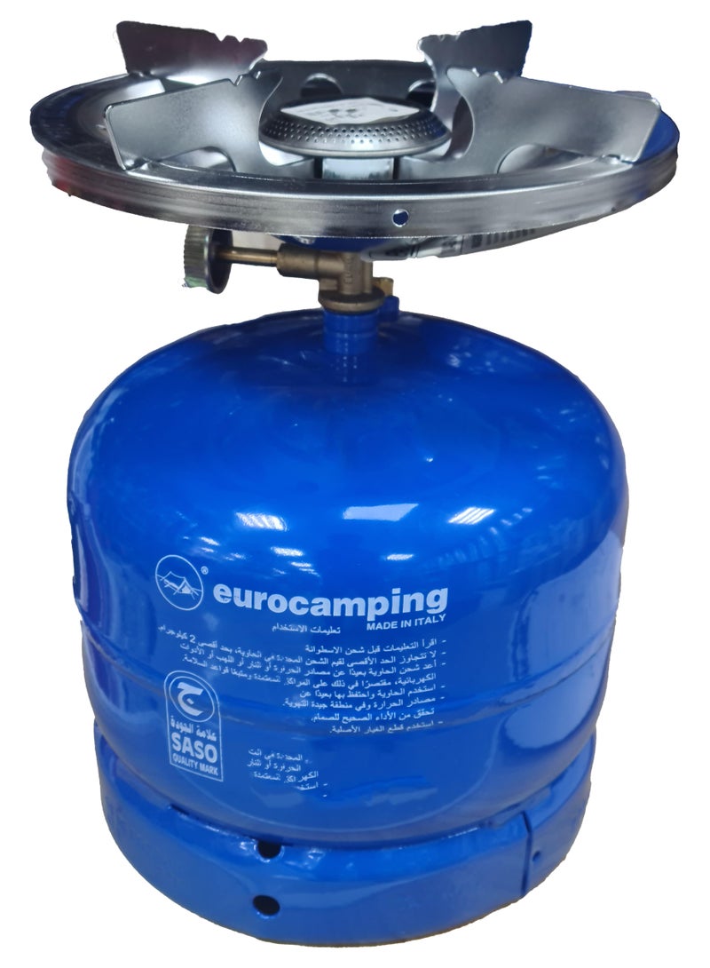 Portable Camping Refilable Gas Cylinder with Removable Stove on Top Italian