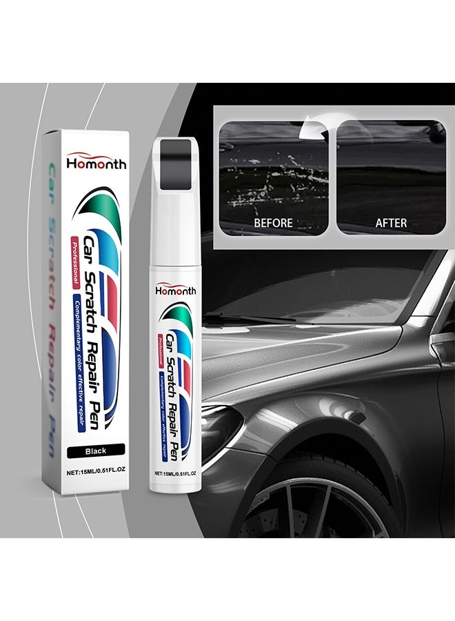Homonth Touch Up Paint For Cars, Automotive Paint, 2 in 1 Car Touch Up Paint Erase Car Scratches Pen For Vehicles, Quick And Easy To Repair Universal Car Paint (Black) - Image 2
