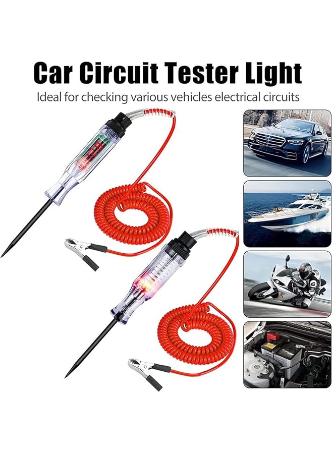 Automotive Test Light 2Pcs Dc 6-24V Digital Lcd Circuit Tester Heavy Duty Light Tester With Voltmeter, Car Truck Vehicle Circuits Low Voltage Tester Probe, 12 Volt Auto Electrical Tester - Image 3