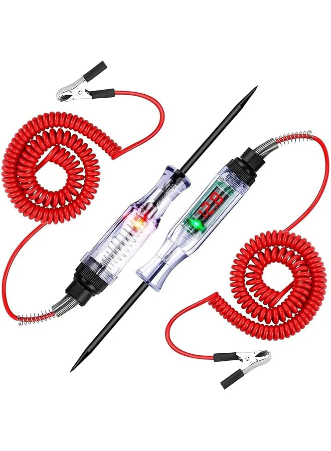 Automotive Test Light 2Pcs Dc 6-24V Digital Lcd Circuit Tester Heavy Duty Light Tester With Voltmeter, Car Truck Vehicle Circuits Low Voltage Tester Probe, 12 Volt Auto Electrical Tester - Image 1