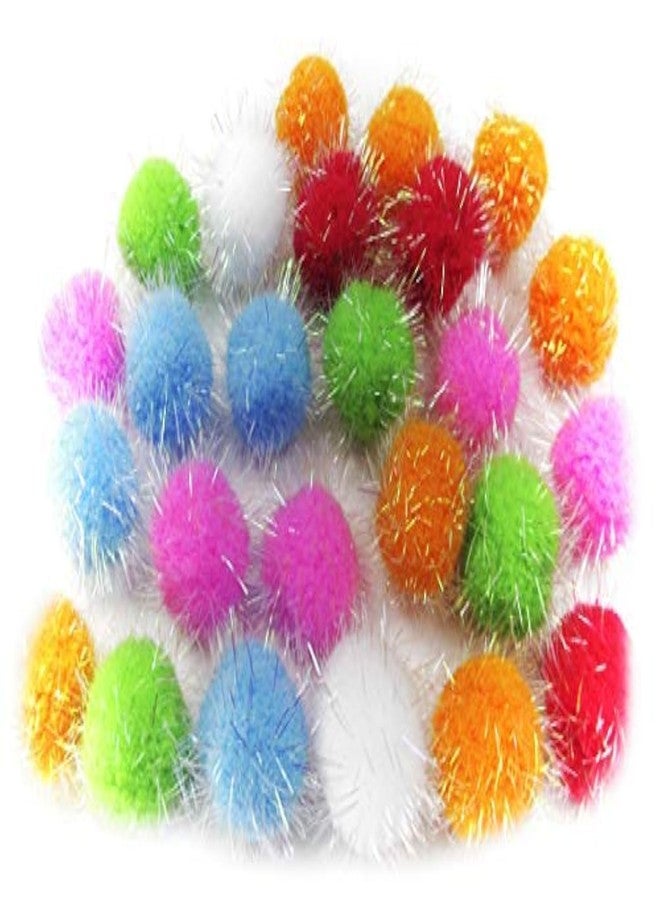 ALL in ONE Assorted Color Glitter Sparkle Pom Poms for Craft DIY (15MM) - Image 1
