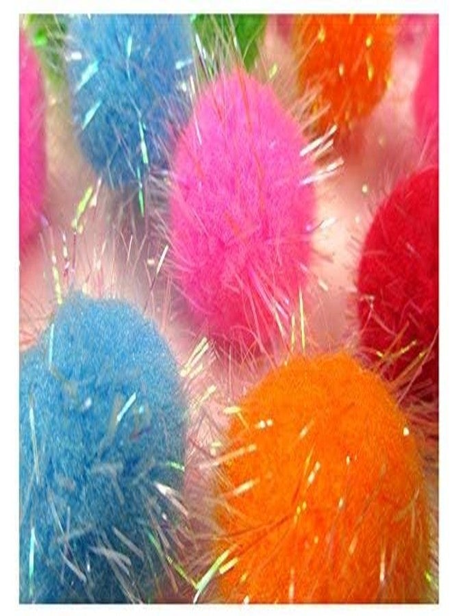 ALL in ONE Assorted Color Glitter Sparkle Pom Poms for Craft DIY (15MM) - Image 3