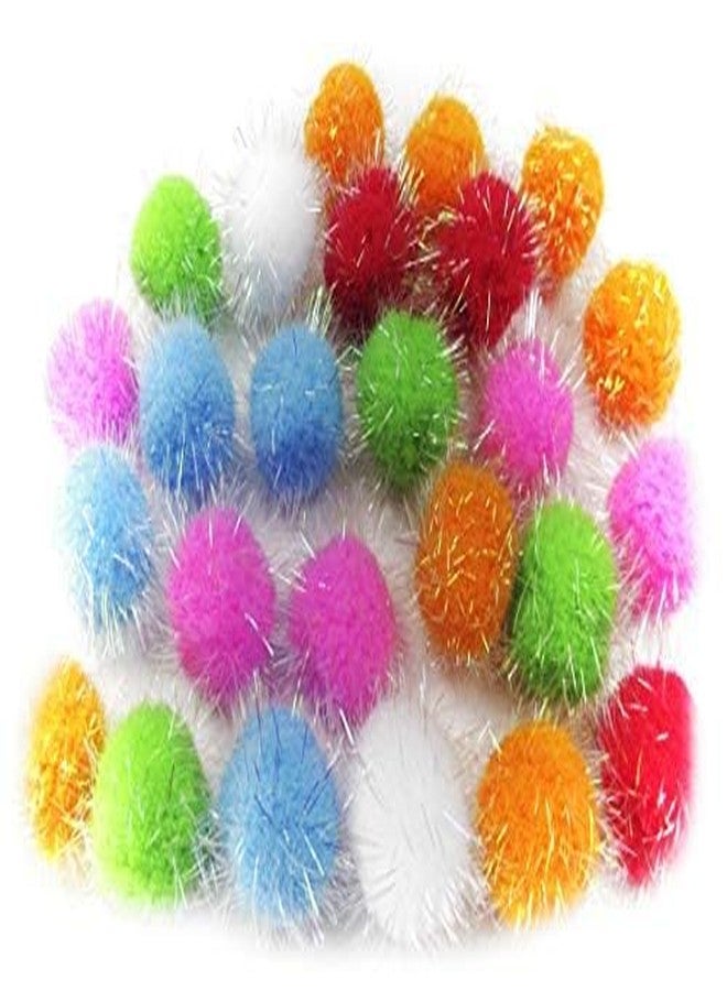 ALL in ONE Assorted Color Glitter Sparkle Pom Poms for Craft DIY (15MM) - Image 2