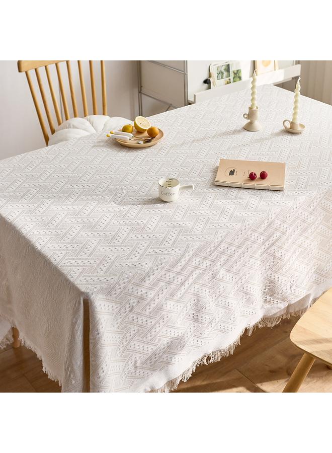 Bluejw French Cream Cotton Linen Style Tablecloth Advanced Atmosphere Photo Decorative Tablecloth Coffee Table Cover Towel Rectangular Tablecloth - Image 3