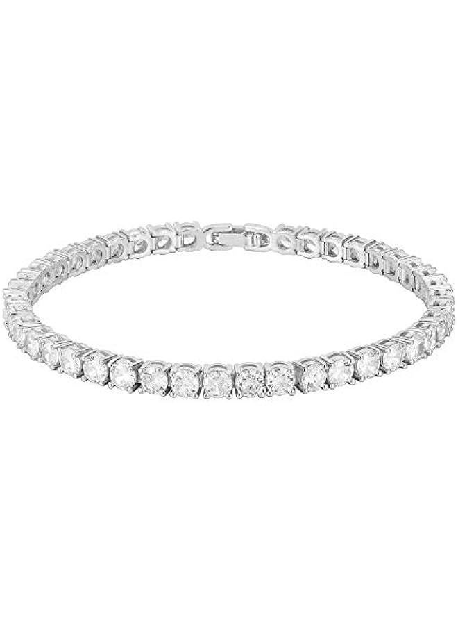 PAVOI 14K Gold Plated Cubic Zirconia Classic Tennis Bracelet | Gold Bracelets for Women | 4mm CZ, Size 6.5-7.5 Inch - Image 1