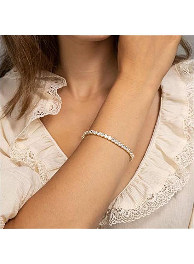 PAVOI 14K Gold Plated Cubic Zirconia Classic Tennis Bracelet | Gold Bracelets for Women | 4mm CZ, Size 6.5-7.5 Inch - Image 2