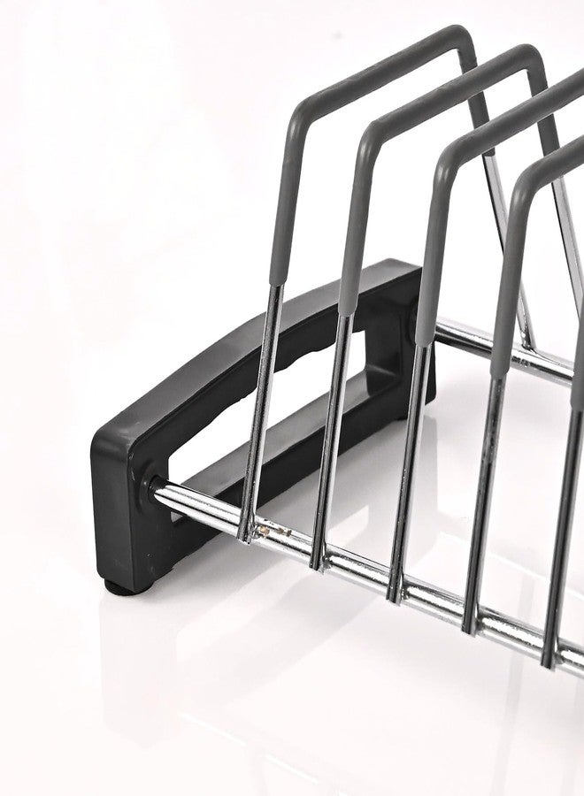 LEVON Stainless Steel Countertop Thali Rack|Dish Rack|Tiered Shelf| Plate Stand|Dish Stand|Lid Holder Utensil Rack for Kitchen-11 Sections|with Anti-Rust Nano Coating (14 Sections Saucer Insert) - Image 3