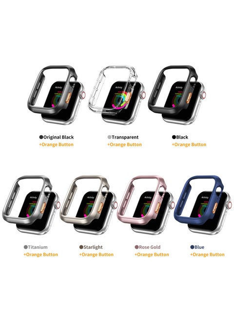 Suitable For Apple 5678910 Generation Watch Protective Case 42mm 46mm Iron Dome Protective Hollow Case-Color:transparent Red-Exterior Dimension:Opp Packaging-(s10)42mm