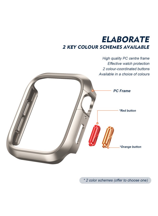 Suitable For Apple 5678910 Generation Watch Protective Case 42mm 46mm Iron Dome Protective Hollow Case-Color:transparent Red-Exterior Dimension:Opp Packaging-(s10)42mm