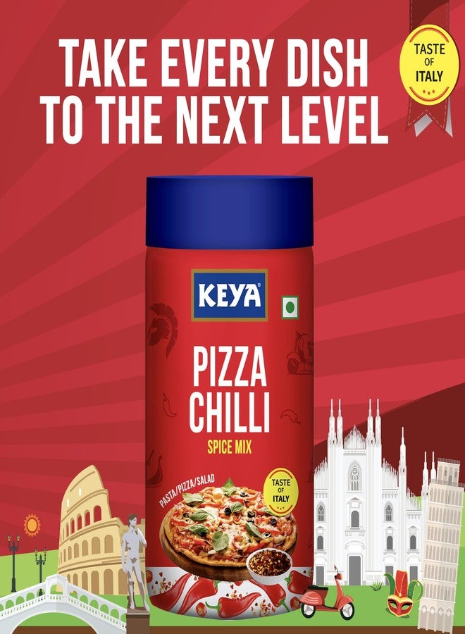 Keya Pizza Chilli Flakes | Seasonings |Multipurpose Seasoning| Zero added Colours, Fillers, Additives & Preservatives | 100% Natural | Perfect for Pizza, Pasta, Chilli Potato, Sweet Corn, Makhana| 60g - Image 2