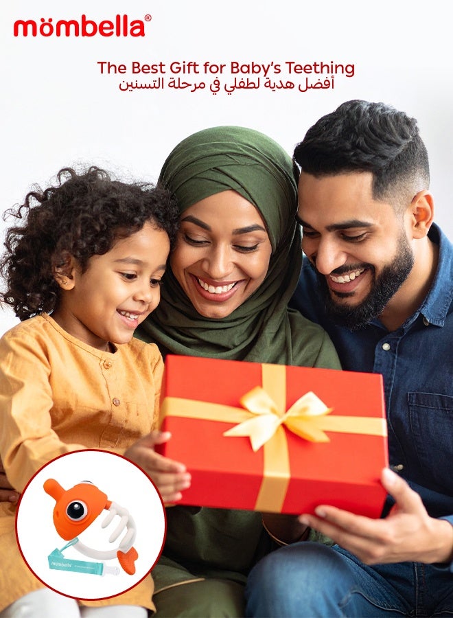 مومبيلا لعبة أسنان سمكة المهرج | خالية من مادة BPA | سيليكون ناعم للأطفال الرُضع | مهدئ لمرحلة الأسنان ولعبة تحفيز الحواس | ٣-٦ شهور | ٧.٤ × ٦.٥ × ٦.٤ سم - Image 5