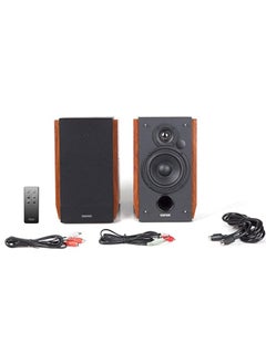 EDIFIER Edifier R1700BT Active 2.0 Bookshelf Speakers,Remote,BT,2XRCA,L Out,Brown/Marron  - Image 4
