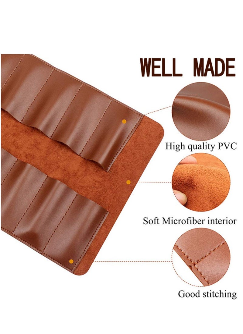 SYOSI - Tool Roll Leather Bag Pouch, Multi-Purpose Canvas Tool Roll, Wrench Roll Pouch, Roll Up Tool Bag, Tool Organisers, 10 Pockets Multi Purpose Organizer Wrap for Woodworking Plier Spanner Wrench - Image 1