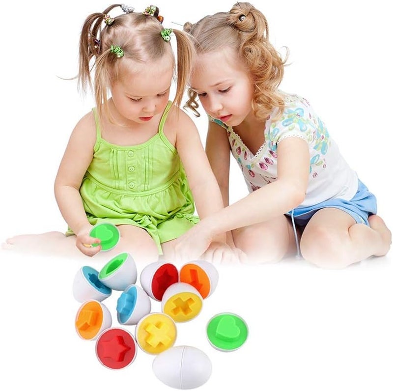 klarako 1pc Shape Matching Eggs Educational Color/Shape Recognition Skills Learning Toy Puzzle Sorting Eggs Set Suitable for Toddlers and Kids - Image 1