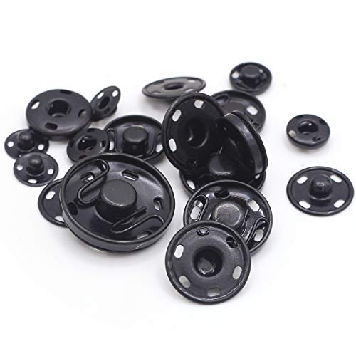 Enosea 55 Sets Sew-on Snap Buttons Metal Snap Fastener Durable Press Studs Buttons for Sewing Clothing, 4 Sizes (Black) - Image 4