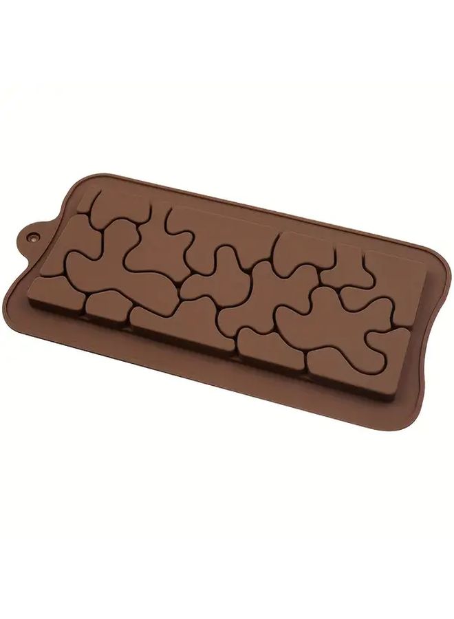 Brown Puzzle Silicone Baking Mold Heart Flower Design Food Grade Heat Resistant 428F DIY - Image 3