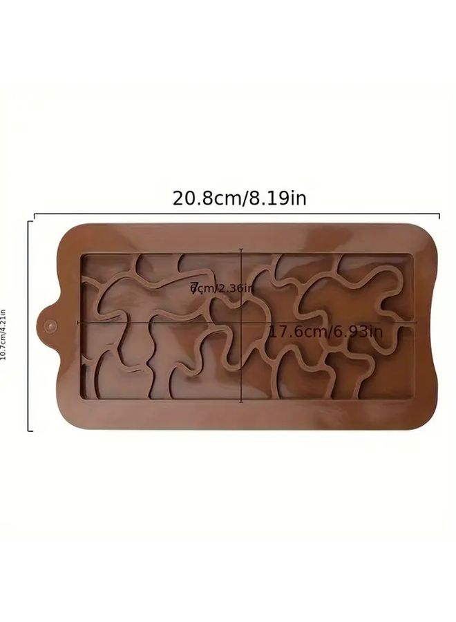 Brown Puzzle Silicone Baking Mold Heart Flower Design Food Grade Heat Resistant 428F DIY - Image 5