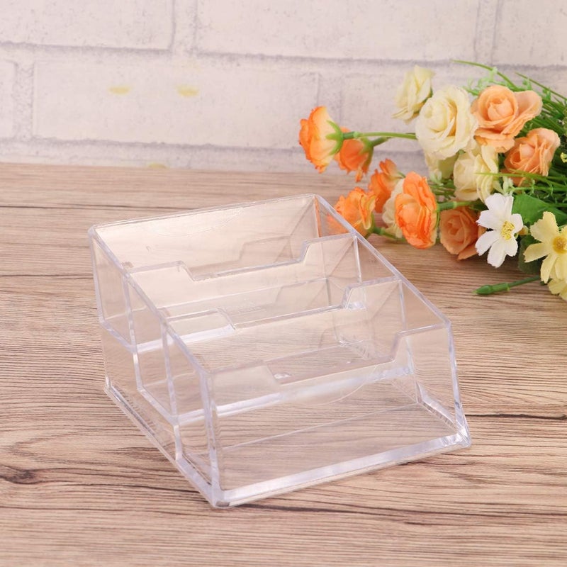 woobles 3pcs Desktop Desk Case Card Office with Storage Business Clear for Display Supplies Rack Stationery Organizer Slots Three Acrylic Tree-Tier School Holder Container Name Stand-Picture 1x3pcs mediumx3pcs - Image 5