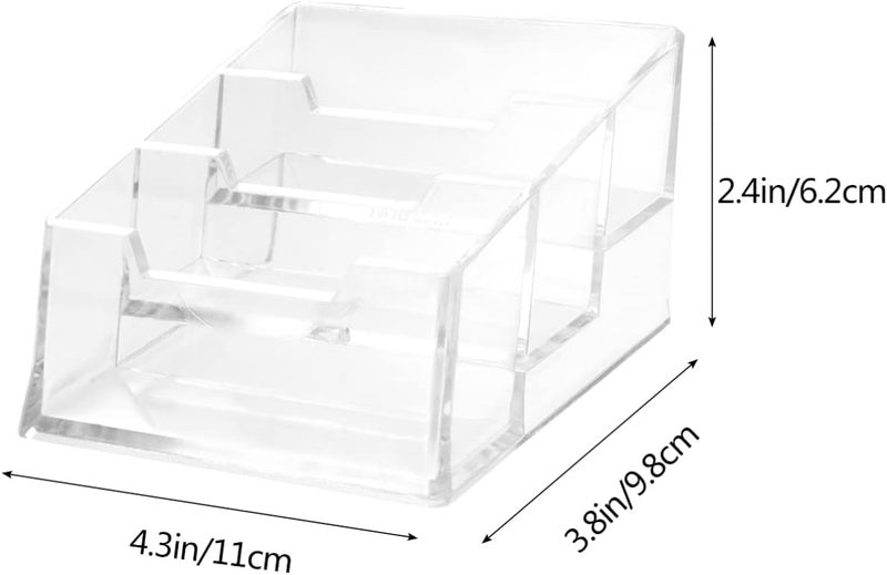 woobles 3pcs Desktop Desk Case Card Office with Storage Business Clear for Display Supplies Rack Stationery Organizer Slots Three Acrylic Tree-Tier School Holder Container Name Stand-Picture 1x3pcs mediumx3pcs - Image 4