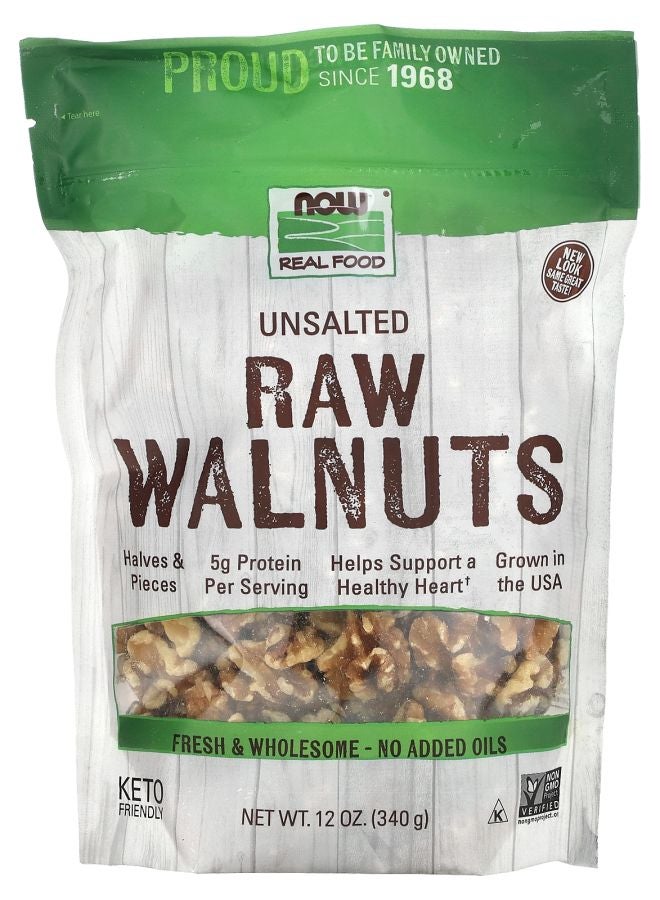 now Real Food Raw Walnuts Unsalted 12 oz (340 g)
